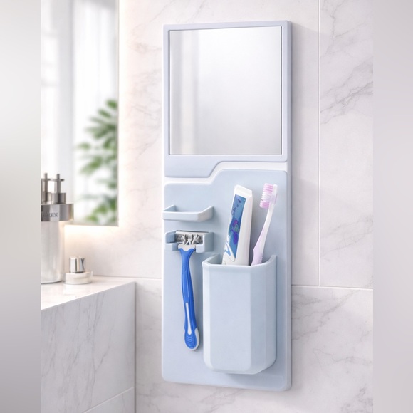 Target Other - Minimalist Wall-Mounted Bathroom Organizer w/ Mirror – Modern Storage 🤍